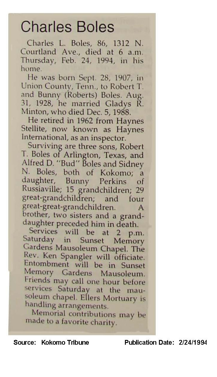 Kokomo Tribune Obituaries Kokomo, Indiana(02)